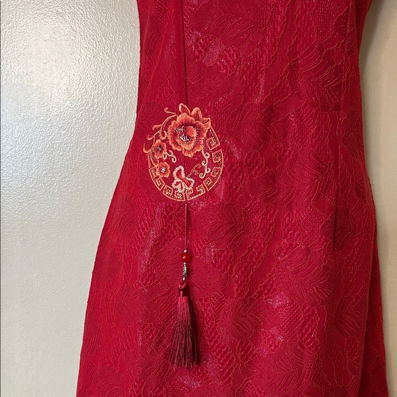 Classic Red Cheongsam-Style Dress size S - Picture 4 of 12